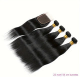 4 Straight Hair Bundles With 4x4 Closure