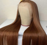 34” Chocolate Brown Straight Lace Front Wig